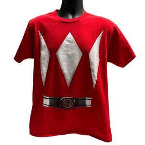 Red Power Rangers Costume T-Shirt Adult Size 2XL | 2018 Graphic Tee Morphin Belt